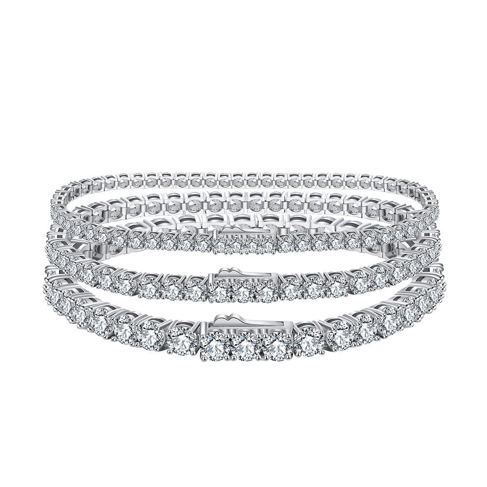 Bracelet de tennis pour soins capillaires en argent sterling S925 de 40 mm