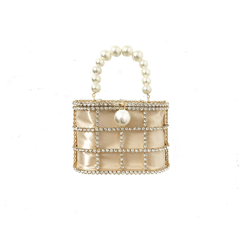 Women's Fashion Casual Pearl Bucket Dinner Bag