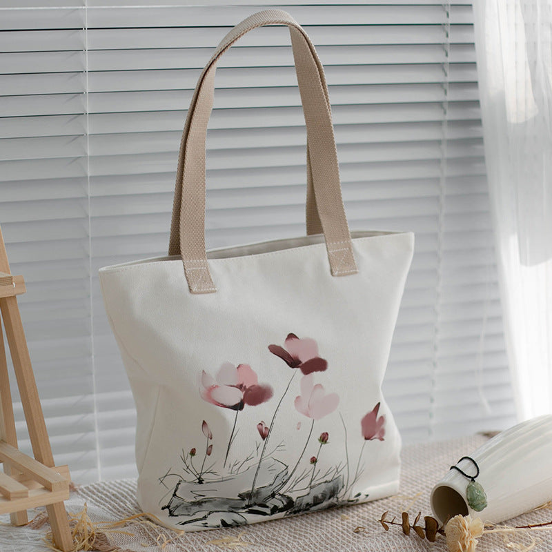 Women's Canvas Artistic Portable One-shoulder Mummy Tote Bag