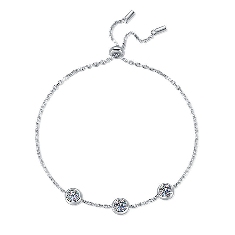 Pulsera de moissanita de plata esterlina S925 para mujer