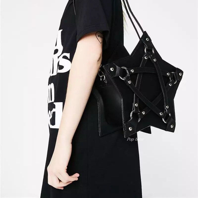 Women's Pentagram Strap PU Leather Shoulder Bag