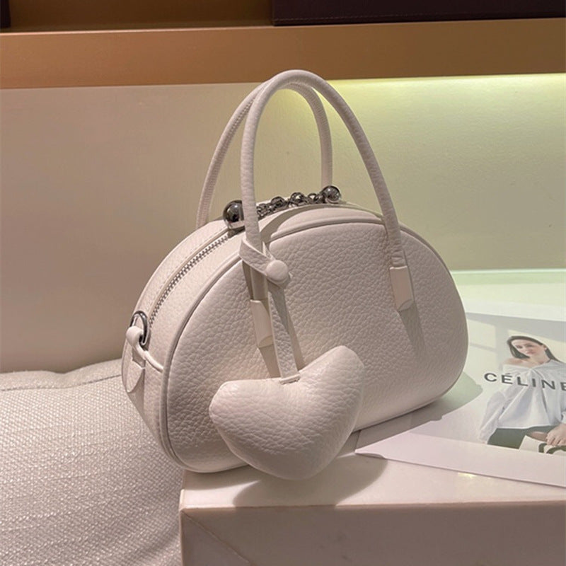 Bolso de mano 2024 para mujer, bolso cruzado de lujo con diseño de corazón, bolso sólido y conciso para mujer