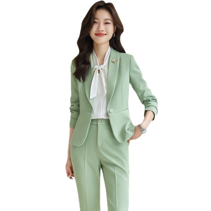 Rose Red Suit Lightly Mature High-end Temperament Business Wear Small Suit Interview