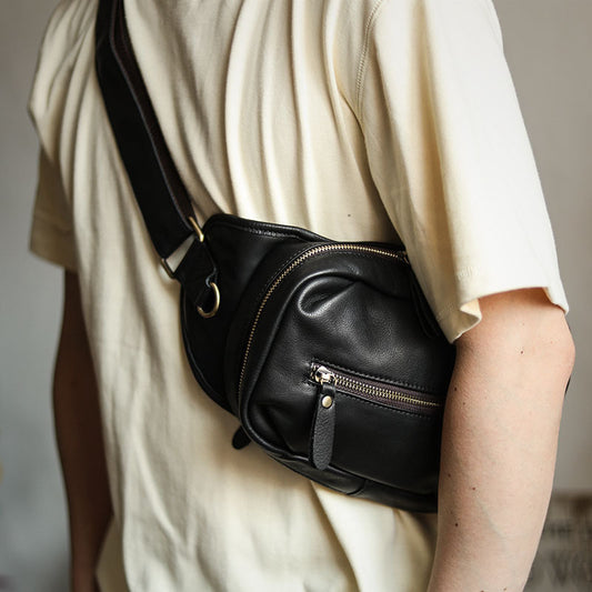 Men's Fashion Casual Versatile Leather Single Shoulder Crossbody Bag