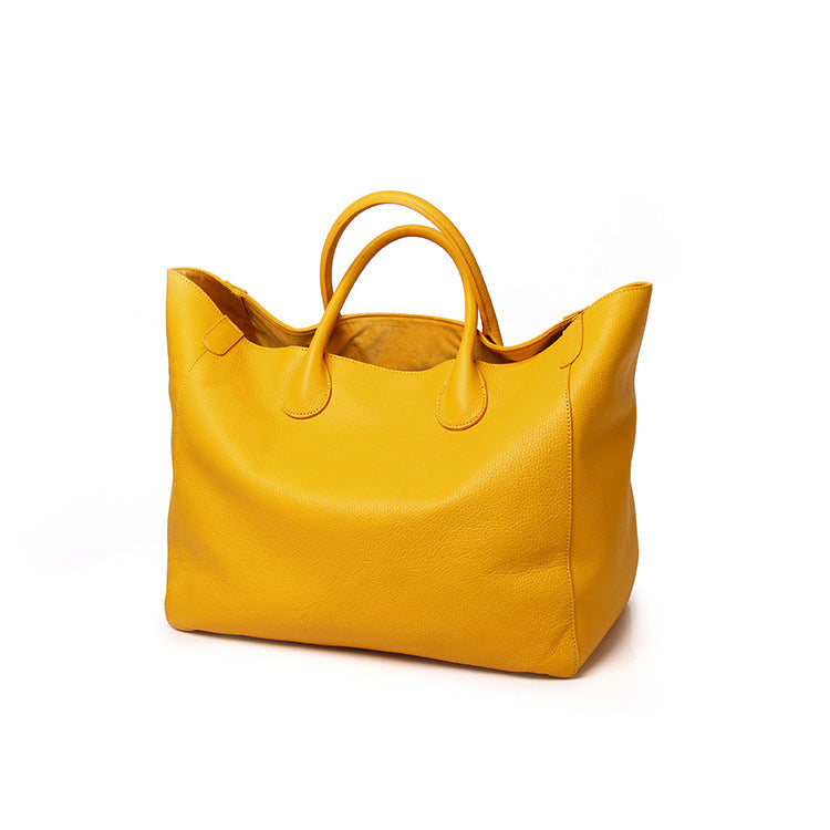 Simple Personality Tote Genuine Leather Big Bag Super Capacity