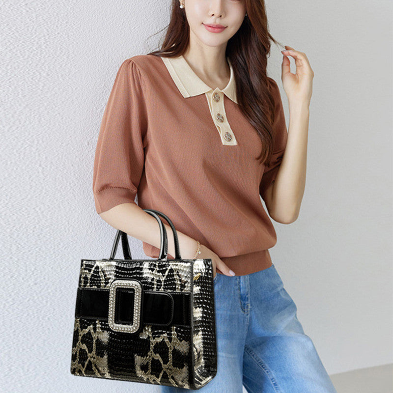 Light Luxury Cross-border Snake Pattern Middle-aged Cross-border New Arrival Elegant Women's Bag