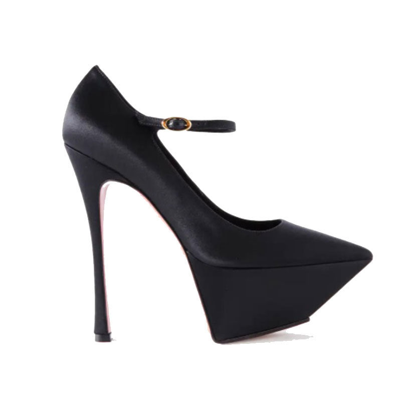 Pointed Toe Plus Size Stiletto Thick Platform Fashion High Heels