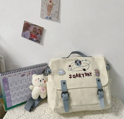 Women's Large Capacity Japanese Korean Style Canvas Bag Messenger