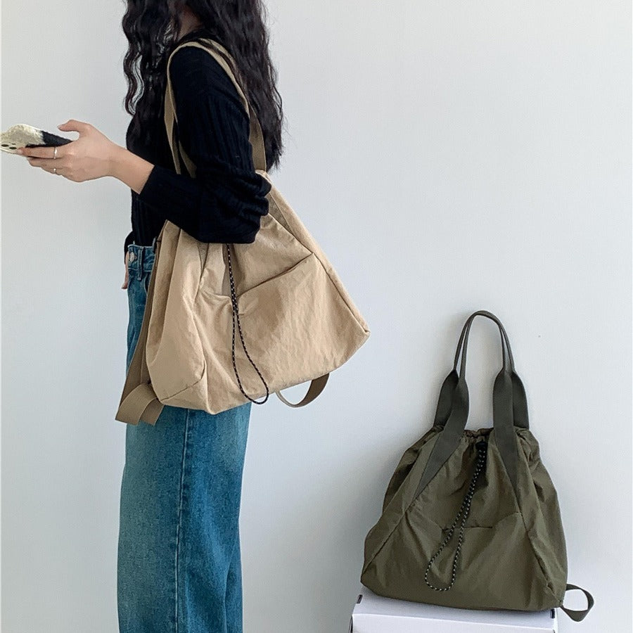 Women's Casual Korean Version Drawstring Tote Bag