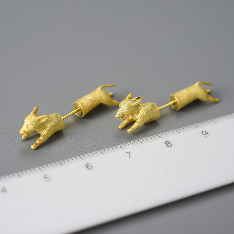 Unique Personality Creative Dachshund Split Ear Studs