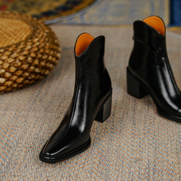 New Women's Thick Heel Low Boots