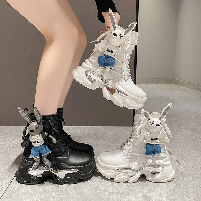 Biker Women's Boots Cartoon High Tops