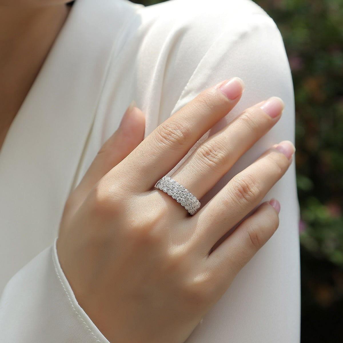 Anillo de moissanita con personalidad de moda fantasma