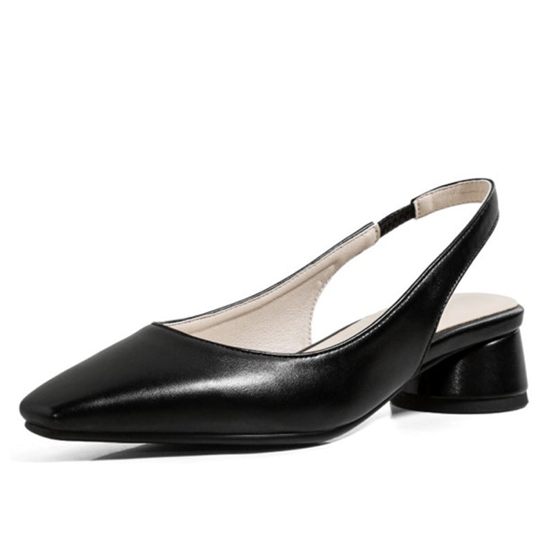 Pointed Toe Slingback Baotou Simple Low Heel Women's Shoes