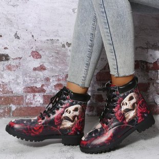 Botas Martin de moda con estampado multicolor para mujer