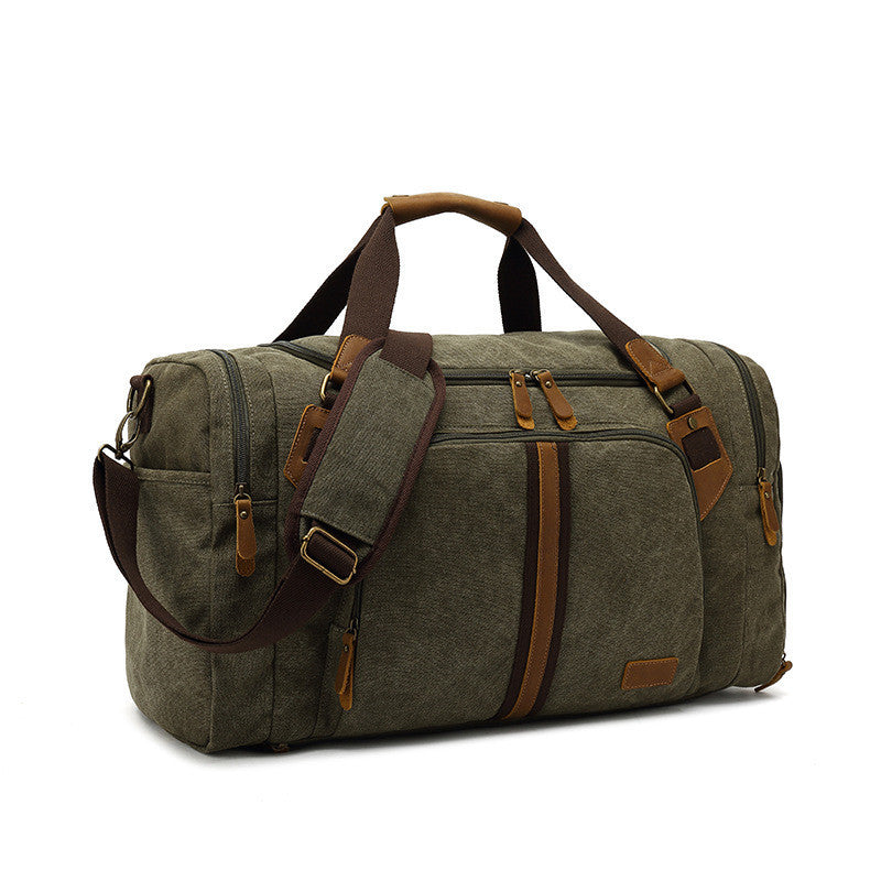 Men's Casual Canvas Wet And Dry Separation Travel Bag