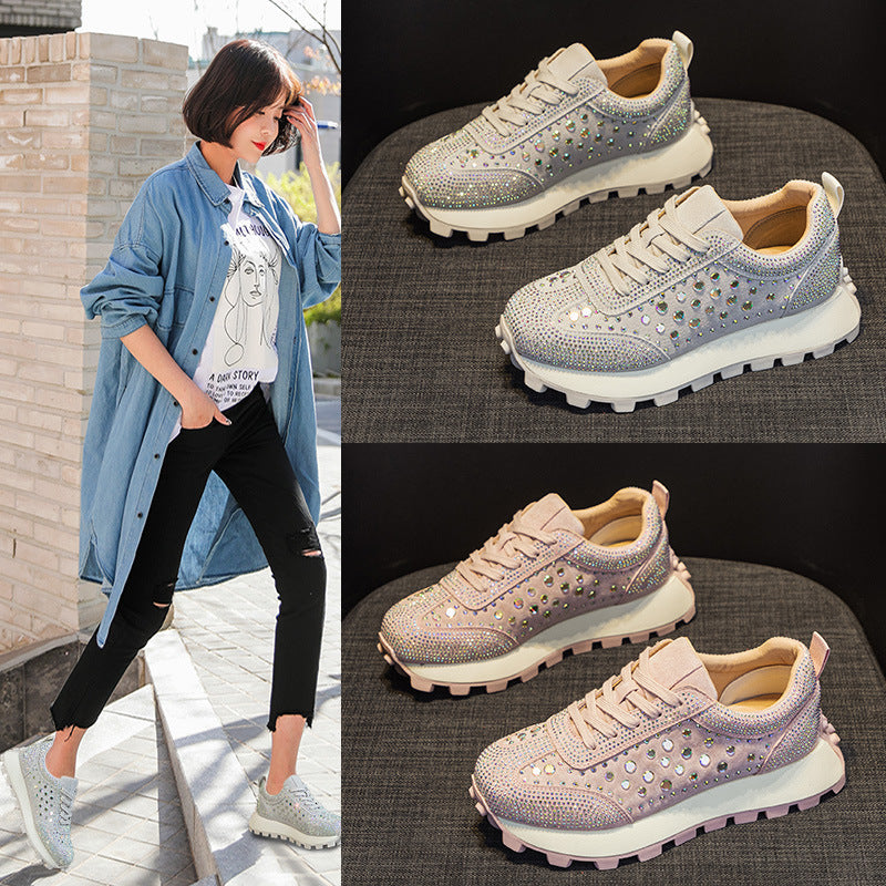 Platform Rhinestone Leather Cortez Women