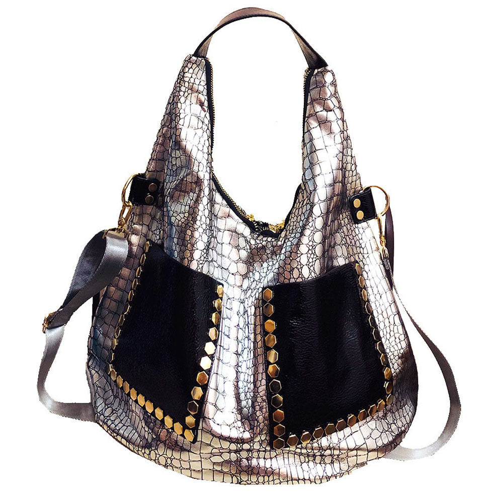 Trendy Studded Sequined Shoulder Bag