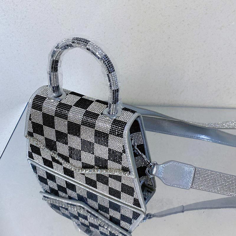 Women's New Checkerboard Diamond Hand-held Messenger Bag