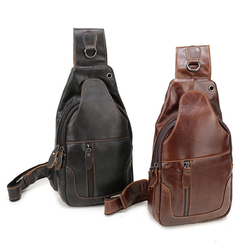 Men's Fashion Head Layer Cowhide Shoulder Crossbody Bag