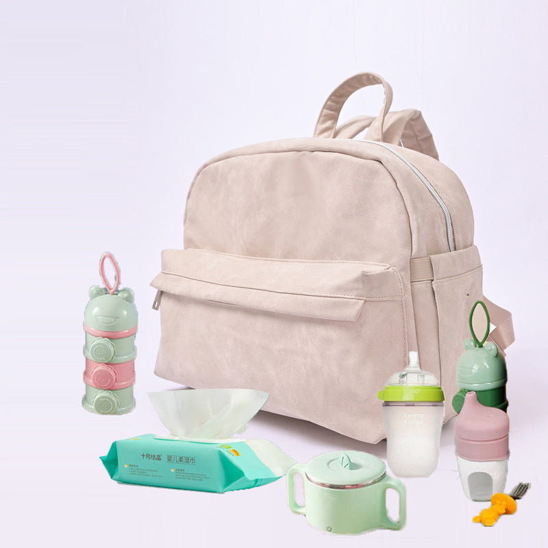 Mochila multifuncional para mamá, de gran capacidad, de piel sintética, con separación de humedad y secado, para viajes de bebé