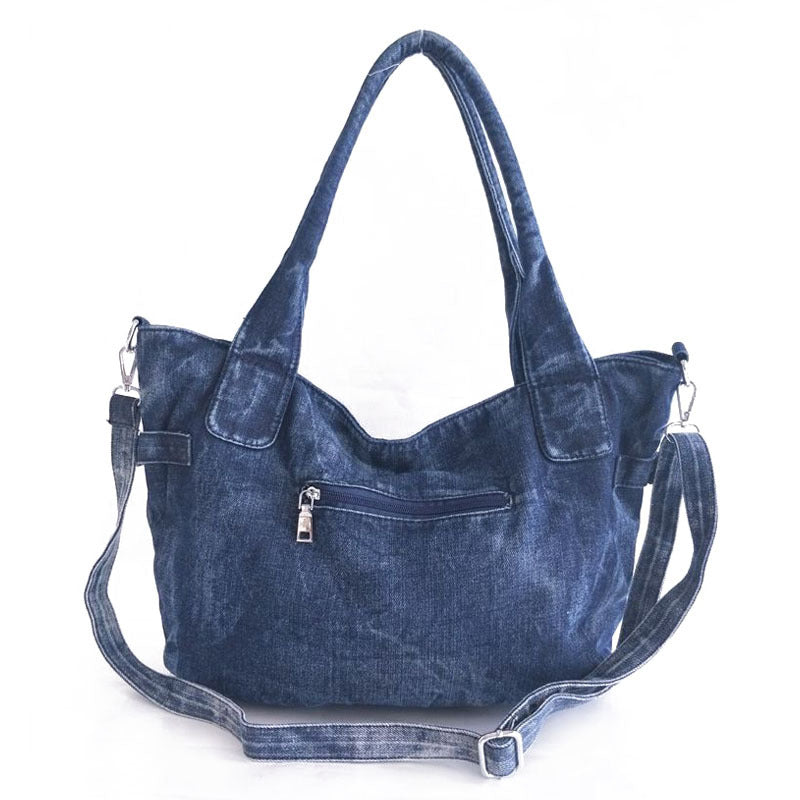 Niche Retro Diamond-studded Denim Hand-held One-shoulder Messenger Bag