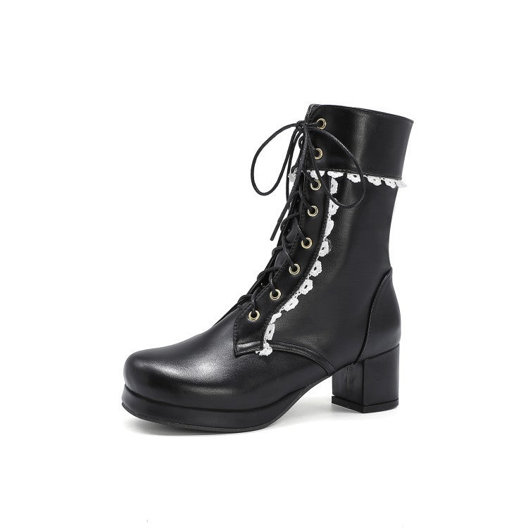 Lace-up Doc Martens With Lace Trim