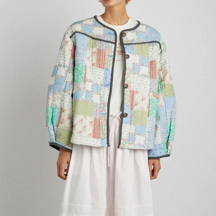 Women's Printed Edging Cotton Jacket