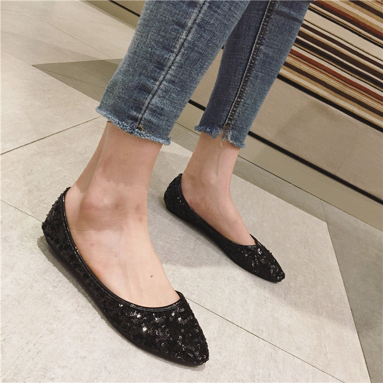 Sequin Flat Shoes