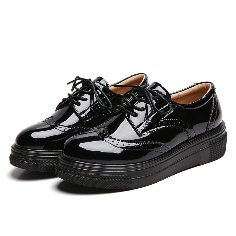 Chunqiu Patent Leather Thick Soled Pu Leather Women's Shoes