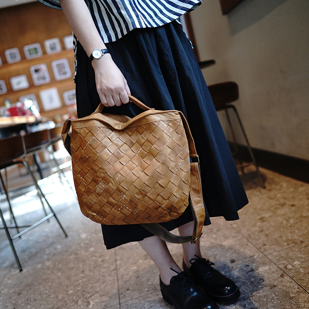 First Layer Cowhide Elegant Retro Luxury Handbag