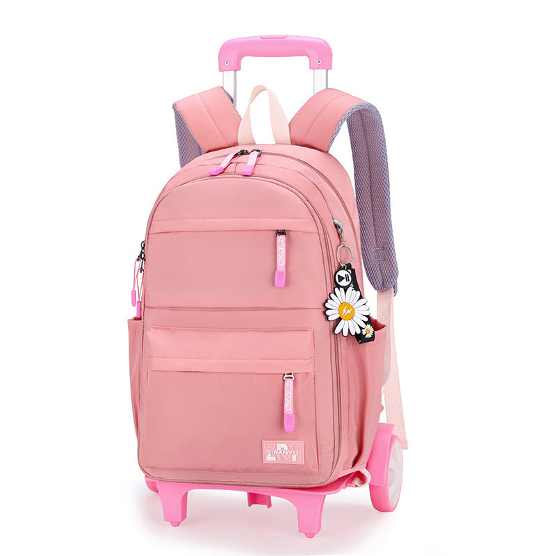 Women's Fashion Simple Trolley Schoolbag Backpack