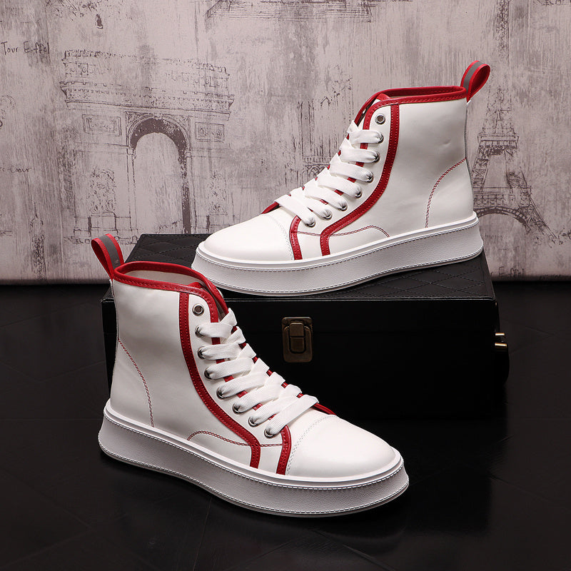 White High Top Board Shoes Men's Net Red Ins