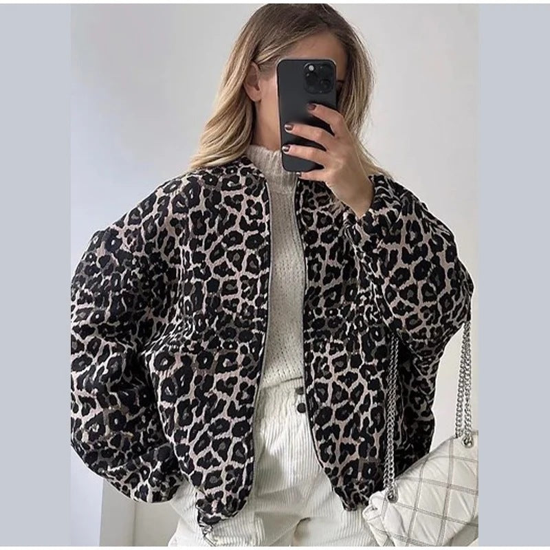 Leopard Print Printed Jacket Coat