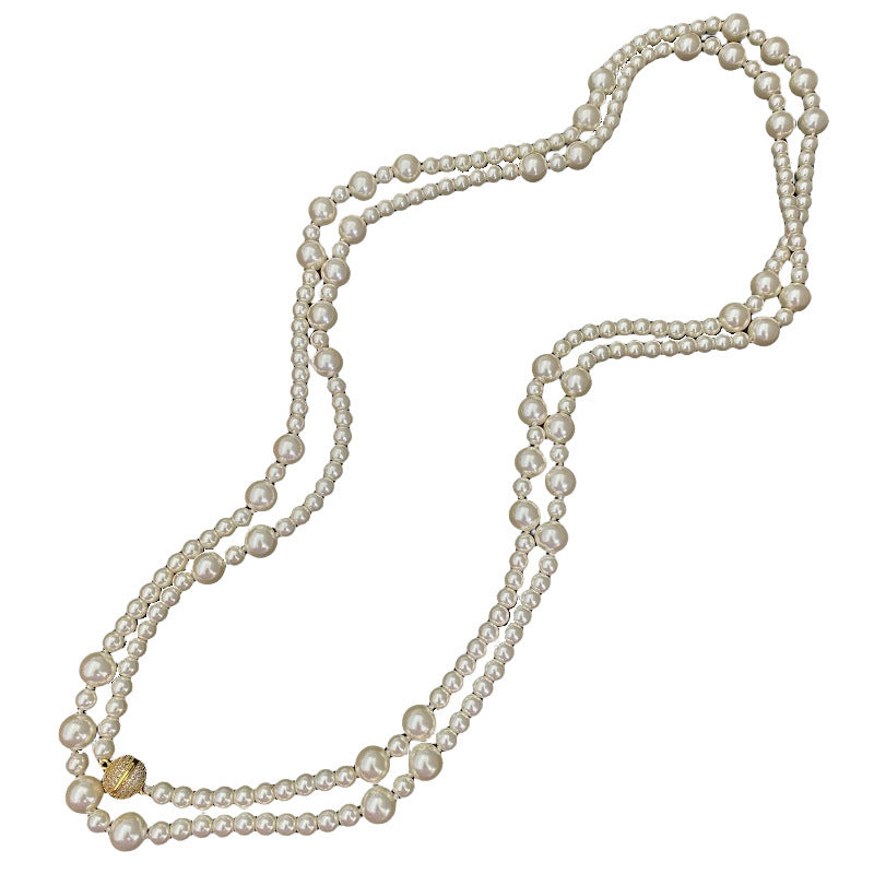 Collier de perles extra long pour femme à la mode et polyvalent