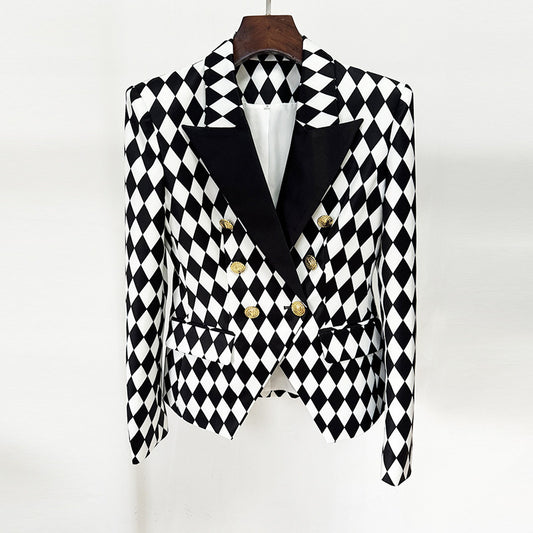 Blazer cruzado ajustado de moda para mujer