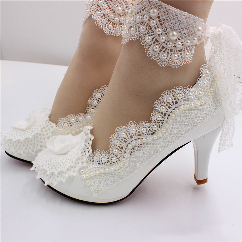 White Wedding High Heel Women's Shoes