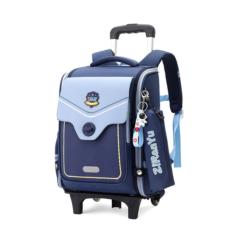 Primary School Student Trolley Schoolbag Detachable Backpack