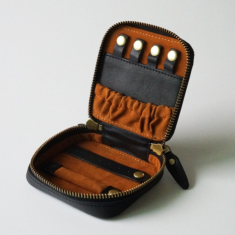 Vintage Leather Makeup With Jewelry Box