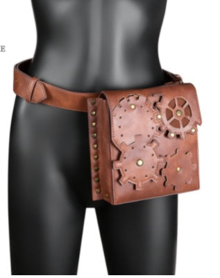 Bolso retro para mujer, marrón, para exteriores, con cinturón para teléfono móvil