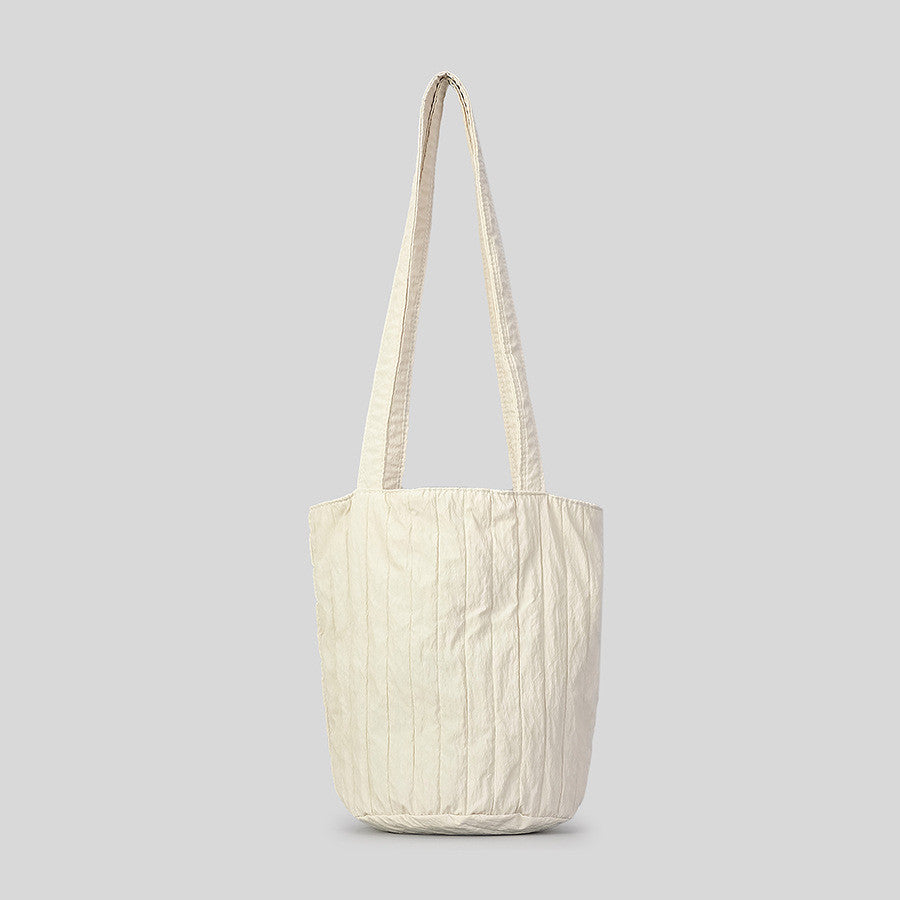 Bolso tipo cubo plisado con rayas verticales sencillas de moda para mujer