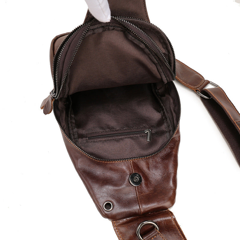 Men's Fashion Head Layer Cowhide Shoulder Crossbody Bag