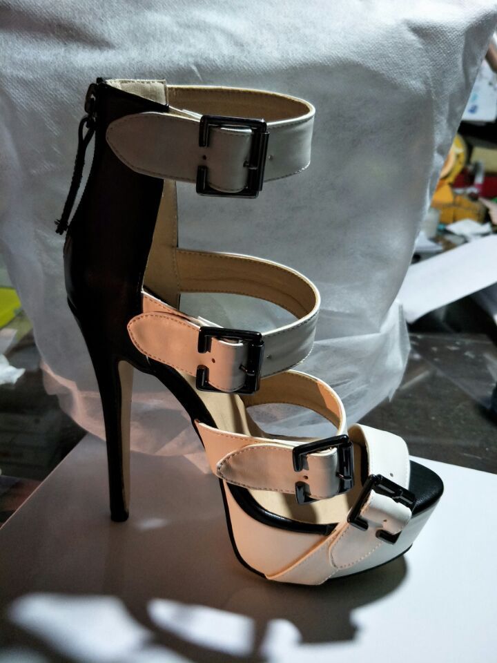 Belt Buckle Platform High Heel Roman Sandals