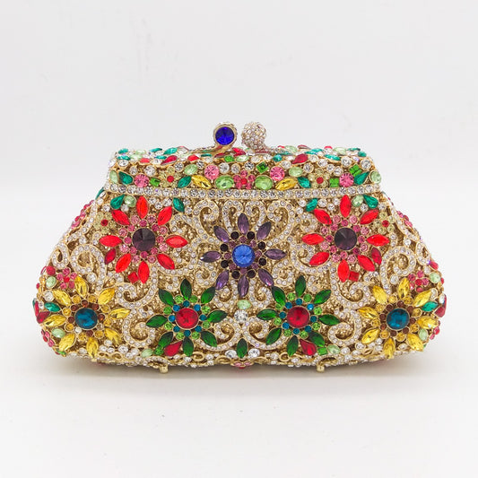 European And American Shell Type Metal Diamond Women's Evening Bag