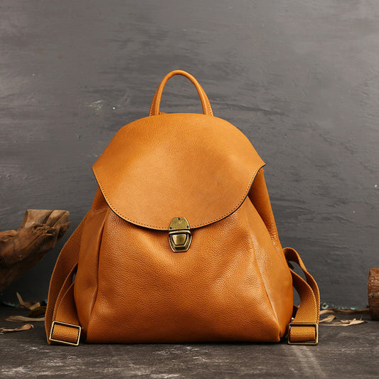 Women's Leather Vintage Casual Backpack