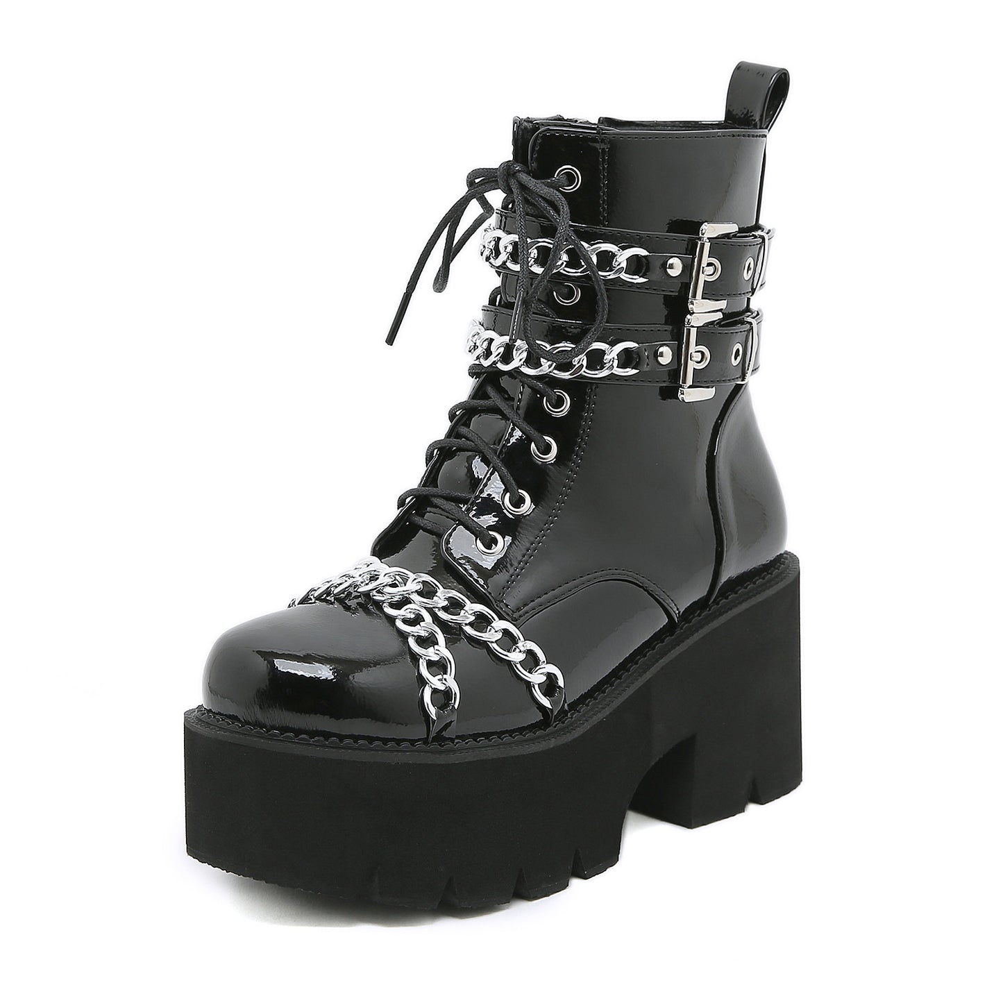 Women's Chunky Heel Muffin Platform Martin Boots Platform