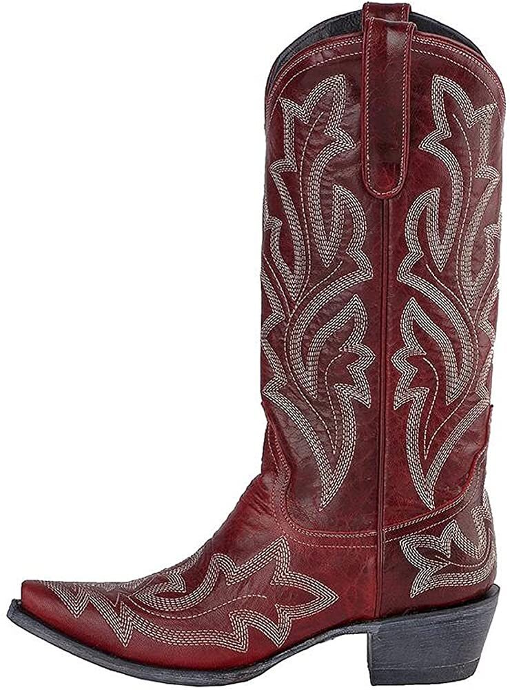 Plus Size Embroidered Pointed Women's Long Rider Boots