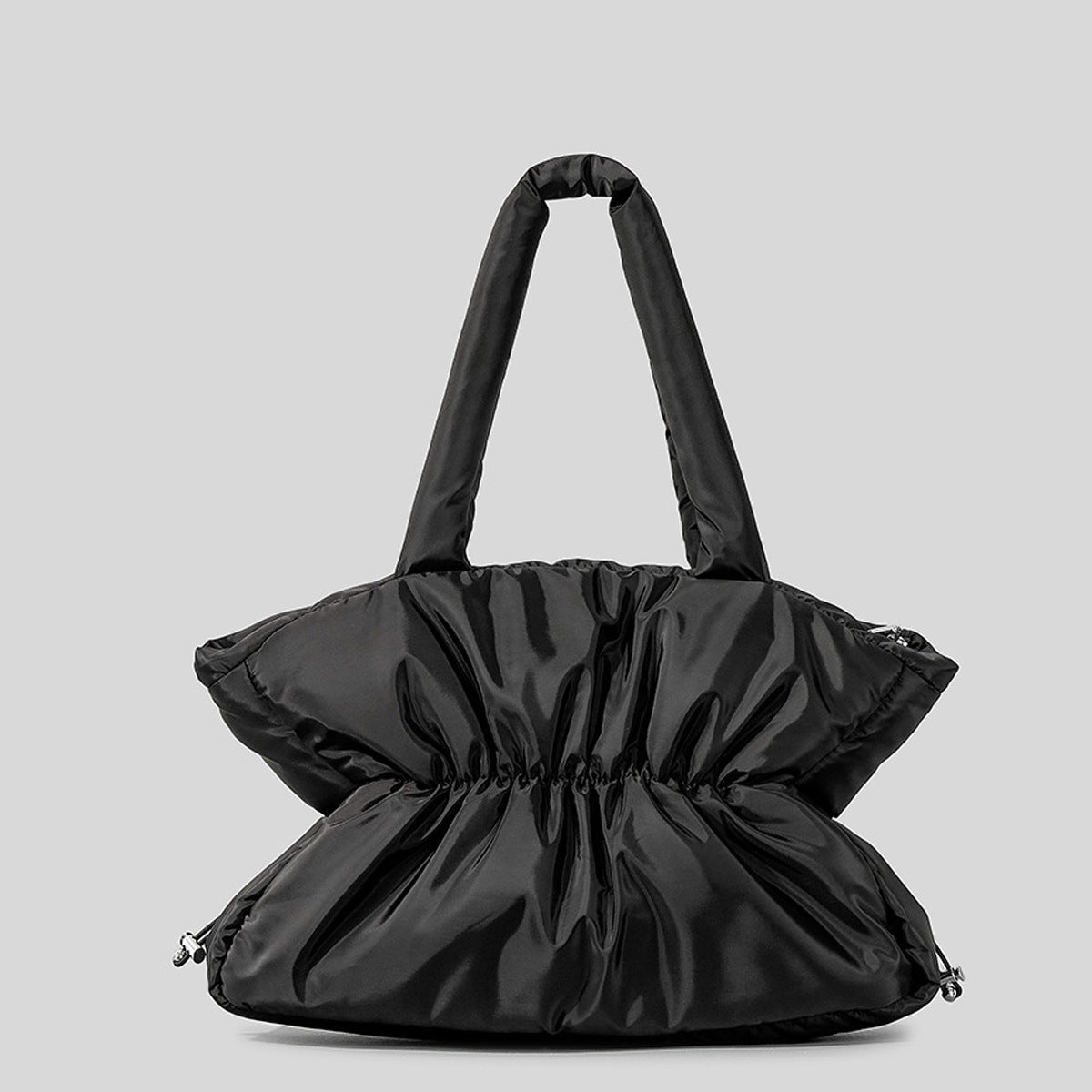 Bolso de mano de gran capacidad con relleno de algodón plisado para otoño e invierno para mujer