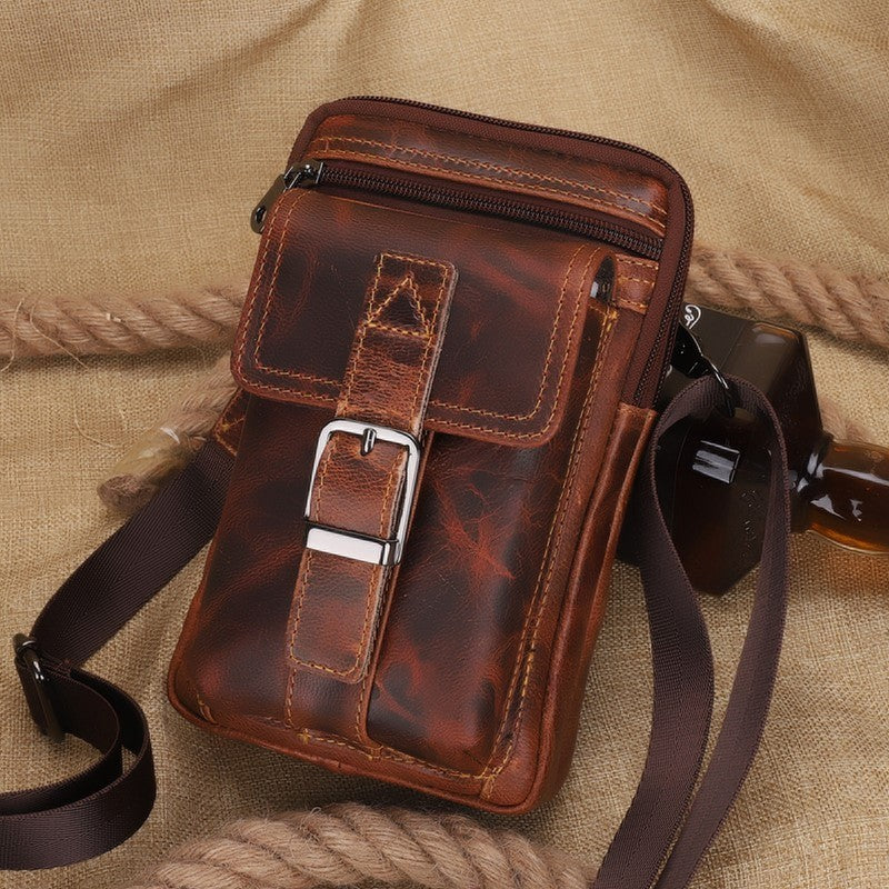 Crazy Horse Leather Men's Vintage Leather Shoulder Bag