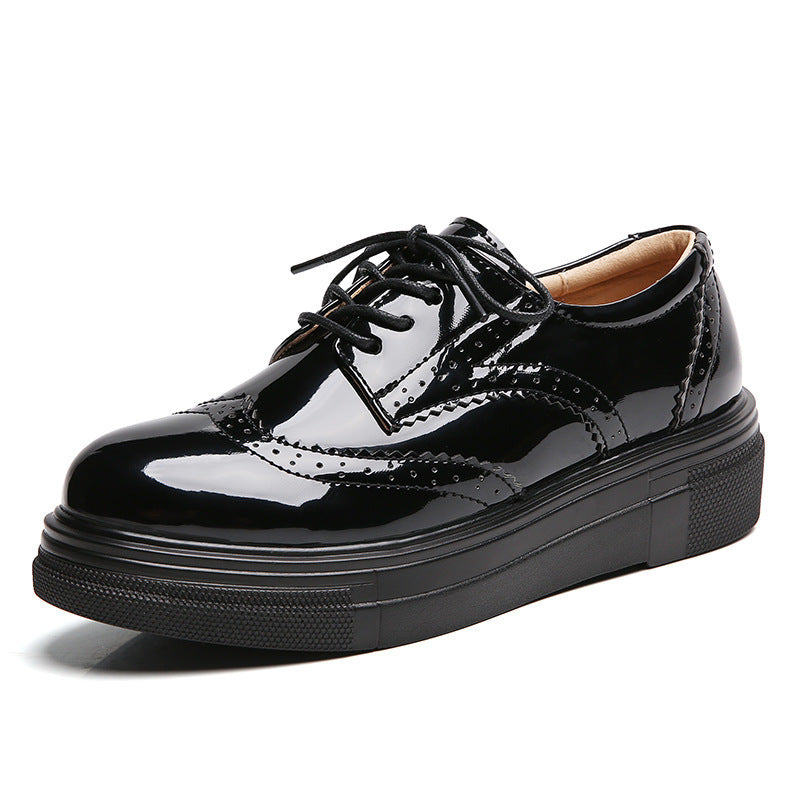 Chunqiu Patent Leather Thick Soled Pu Leather Women's Shoes